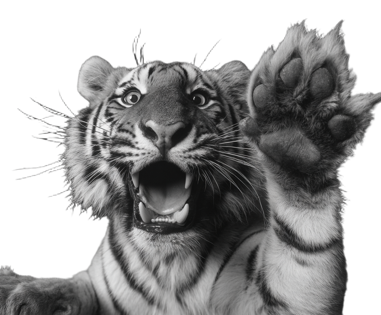 Angry Tiger Close-Up V8 Vinyl Car Decal Sticker – Waterproof & UV-Resistant 3.3066666666666666"