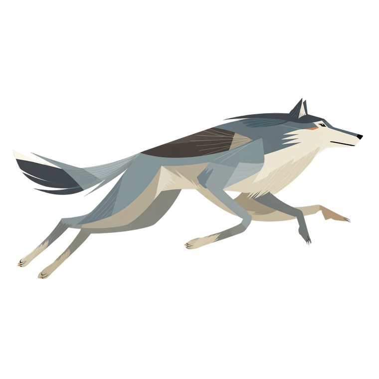 Stylized Running Wolf Vinyl Car Decal Sticker – Waterproof & UV-Resistant 3.4133333333333336"