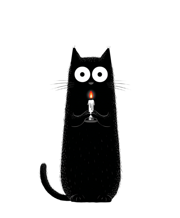 Weird Candle Cat V2 Vinyl Car Decal Sticker – Waterproof & UV-Resistant 8.0"