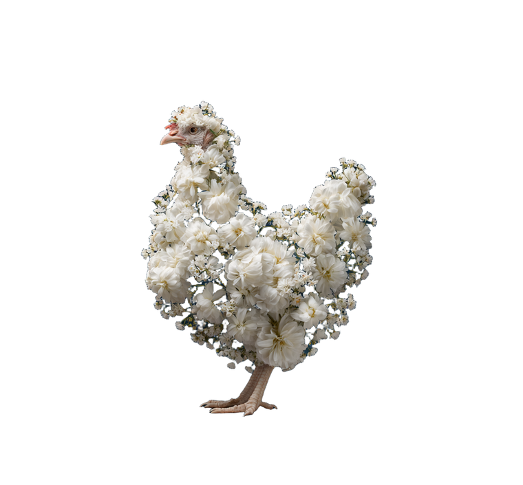 Floral Chicken V2 Vinyl Car Decal Sticker – Waterproof & UV-Resistant 6.826666666666667"
