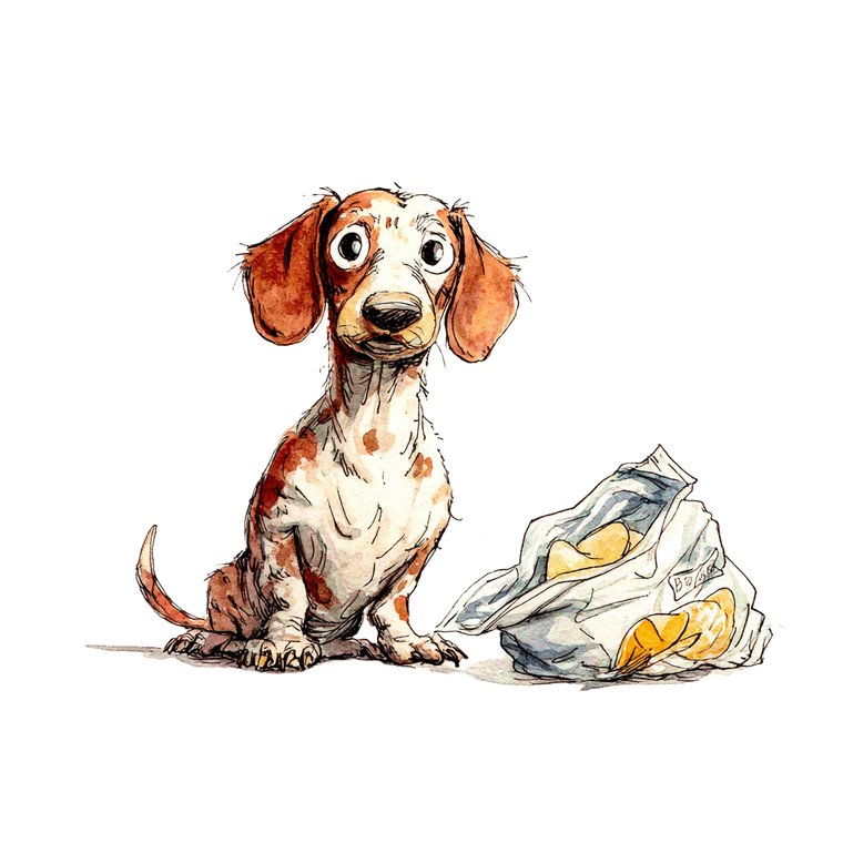 Pied Dachshund Illustration Vinyl Car Decal Sticker – Waterproof & UV-Resistant 6.826666666666667"