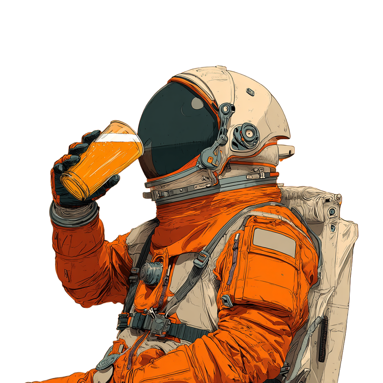 Astronaut With Beer V3 Vinyl Car Decal Sticker – Waterproof & UV-Resistant 3.4133333333333336"