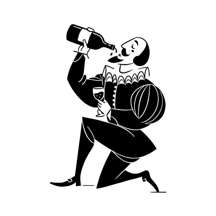 Shakespearean Actor Drinking Vinyl Car Decal Sticker – Waterproof & UV-Resistant 3.4133333333333336"