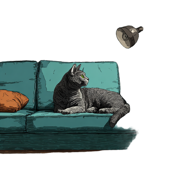 Cat On Sofa V10 Vinyl Car Decal Sticker – Waterproof & UV-Resistant 3.4133333333333336"