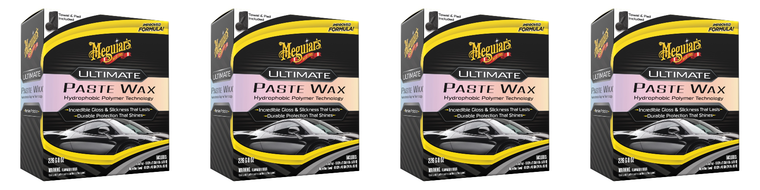 4x Meguiar's Ultimate Paste Car Wax | Glossier, Water Beading, Long-Lasting Protection