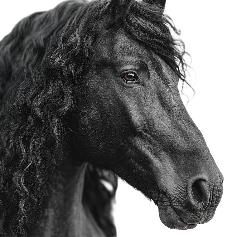 Friesian Horse Vinyl Car Decal Sticker – Waterproof & UV-Resistant 3.4133333333333336"