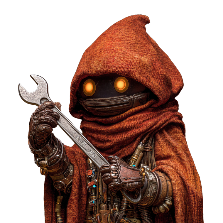 Jawa With Wrench V2 Vinyl Car Decal Sticker – Waterproof & UV-Resistant 3.4133333333333336"