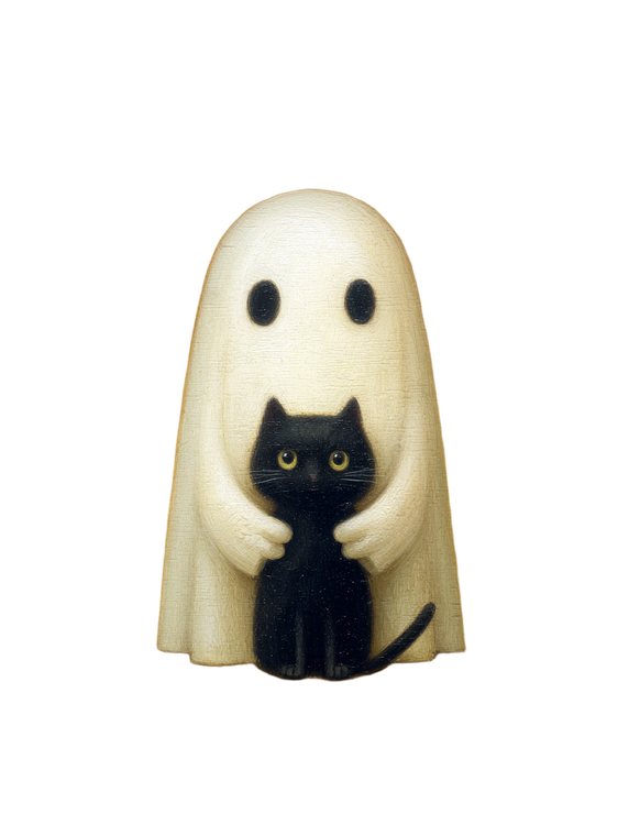 Ghost With Cat V7 Vinyl Car Decal Sticker – Waterproof & UV-Resistant 4.1066666666666665"