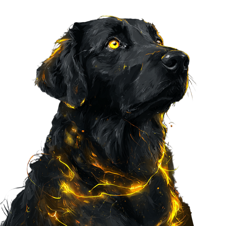 Glowing Golden Dog Vinyl Car Decal Sticker – Waterproof & UV-Resistant 3.4133333333333336"