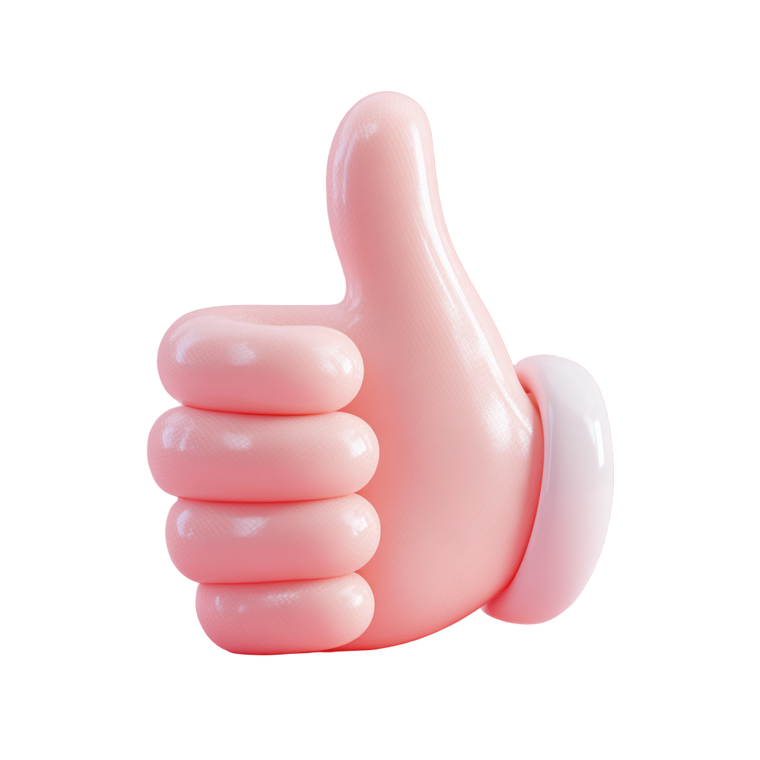 Cartoon Thumbs-Up Hand V2 Vinyl Car Decal Sticker – Waterproof & UV-Resistant 6.826666666666667"