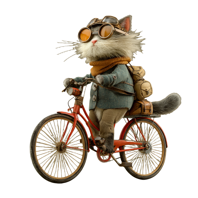 Biking Cat Vinyl Car Decal Sticker – Waterproof & UV-Resistant 3.4133333333333336"