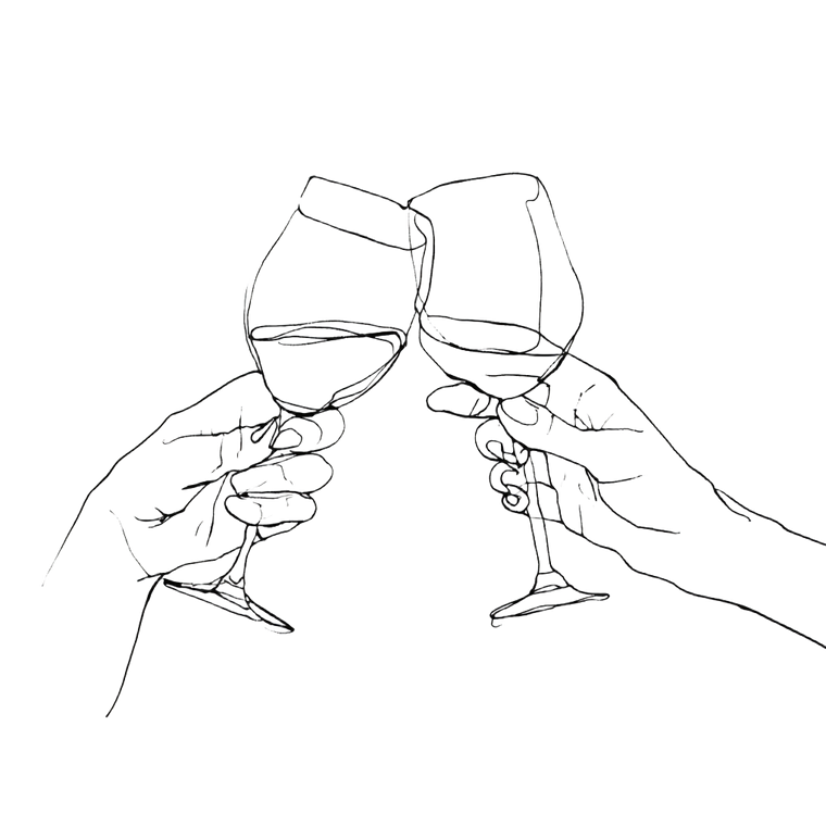 Tossing Wine Glasses Vinyl Car Decal Sticker – Waterproof & UV-Resistant 3.4133333333333336"