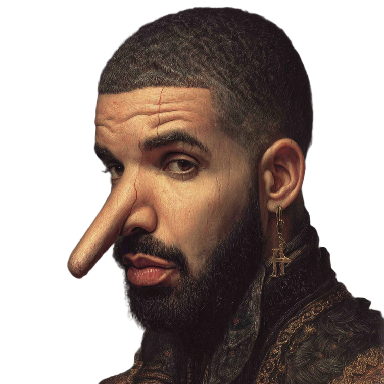 Drake As Pinocchio Vinyl Car Decal Sticker – Waterproof & UV-Resistant 3.4133333333333336"