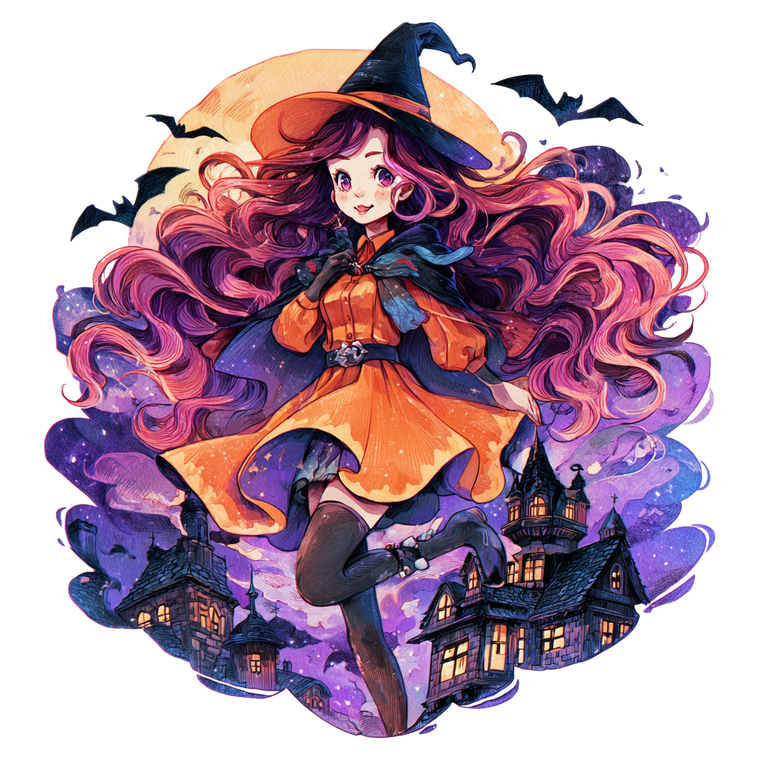 Anime Halloween Witch Vinyl Car Decal Sticker – Waterproof & UV-Resistant 6.826666666666667"