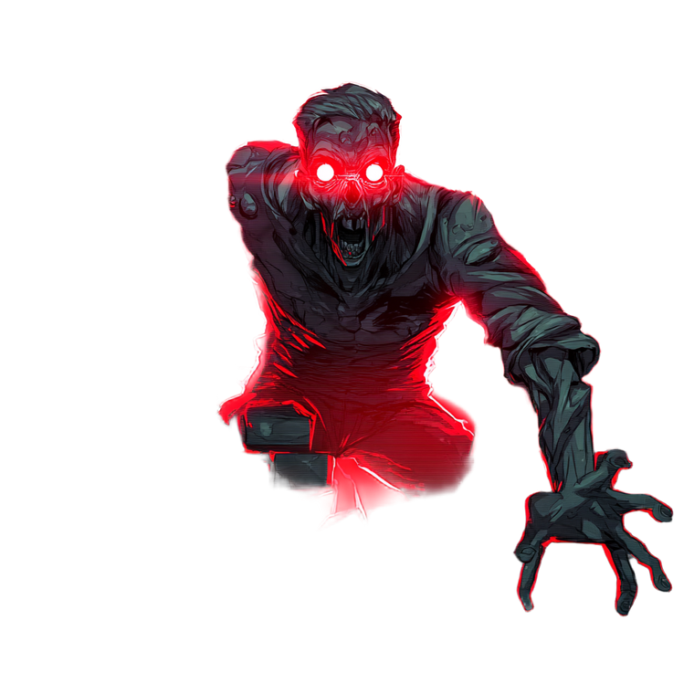 Glowing Red Zombie Vinyl Car Decal Sticker – Waterproof & UV-Resistant 3.4133333333333336"