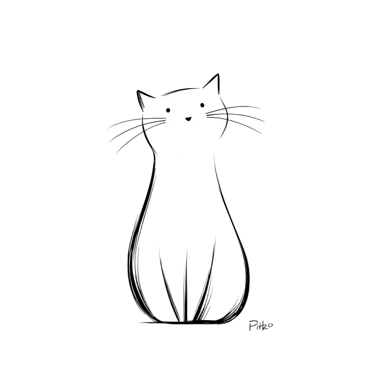 Anthropomorphic Cat Drawing Vinyl Car Decal Sticker – Waterproof & UV-Resistant 3.4133333333333336"