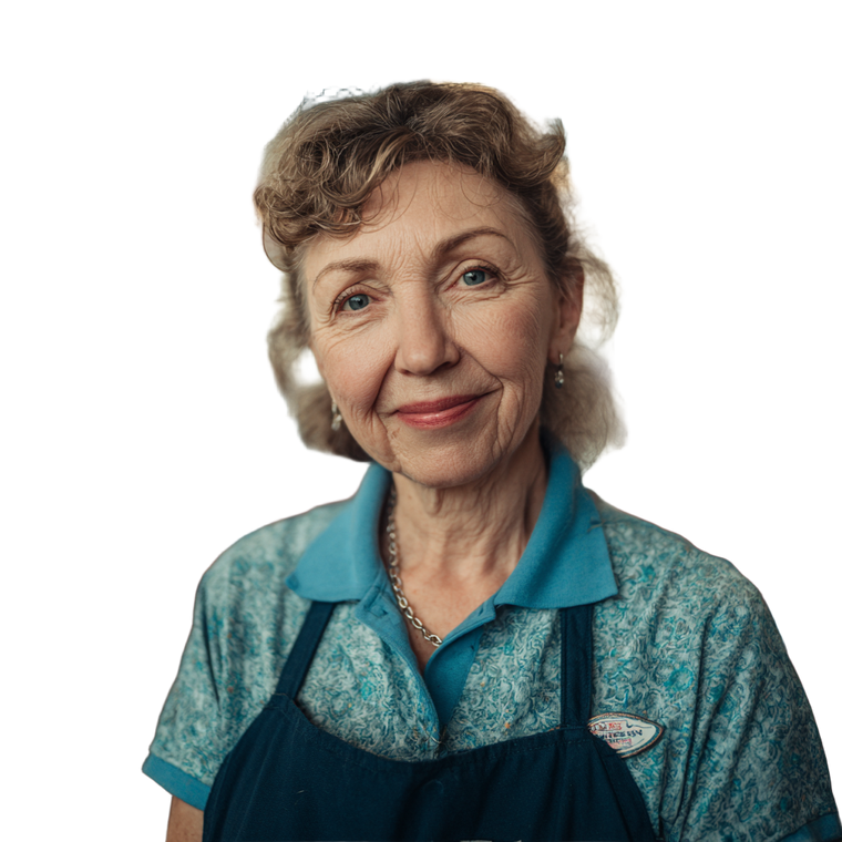 Smiling Waitress Portrait V2 Vinyl Car Decal Sticker – Waterproof & UV-Resistant 6.826666666666667"