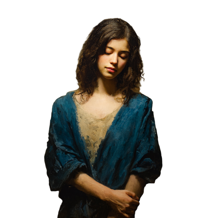 Serene Baroque Portrait Vinyl Car Decal Sticker – Waterproof & UV-Resistant 3.4133333333333336"