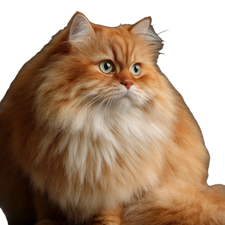 Fluffy Orange Cat V14 Vinyl Car Decal Sticker – Waterproof & UV-Resistant 3.4133333333333336"