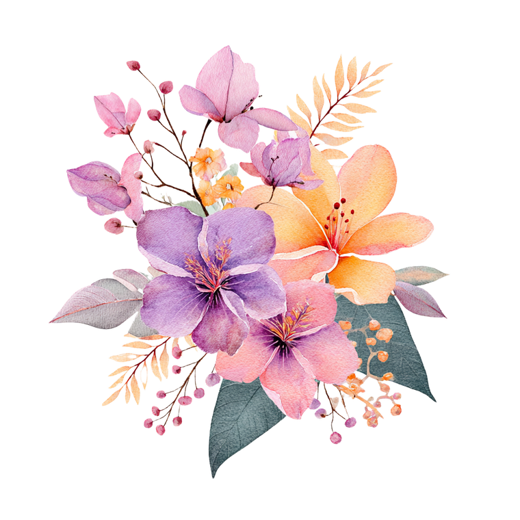 Tropical Flower Bouquet V2 Vinyl Car Decal Sticker – Waterproof & UV-Resistant 3.4133333333333336"
