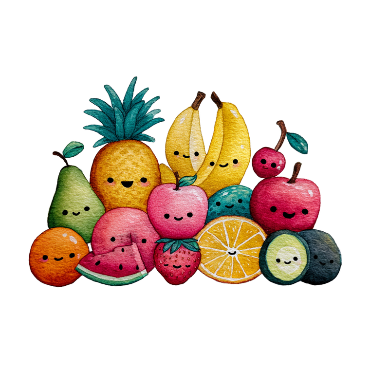 Kawaii Fruit Vinyl Car Decal Sticker – Waterproof & UV-Resistant 3.4133333333333336"