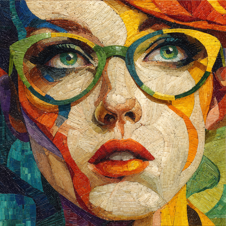 Colorful Mosaic Woman V2 Vinyl Car Decal Sticker – Waterproof & UV-Resistant 6.826666666666667"