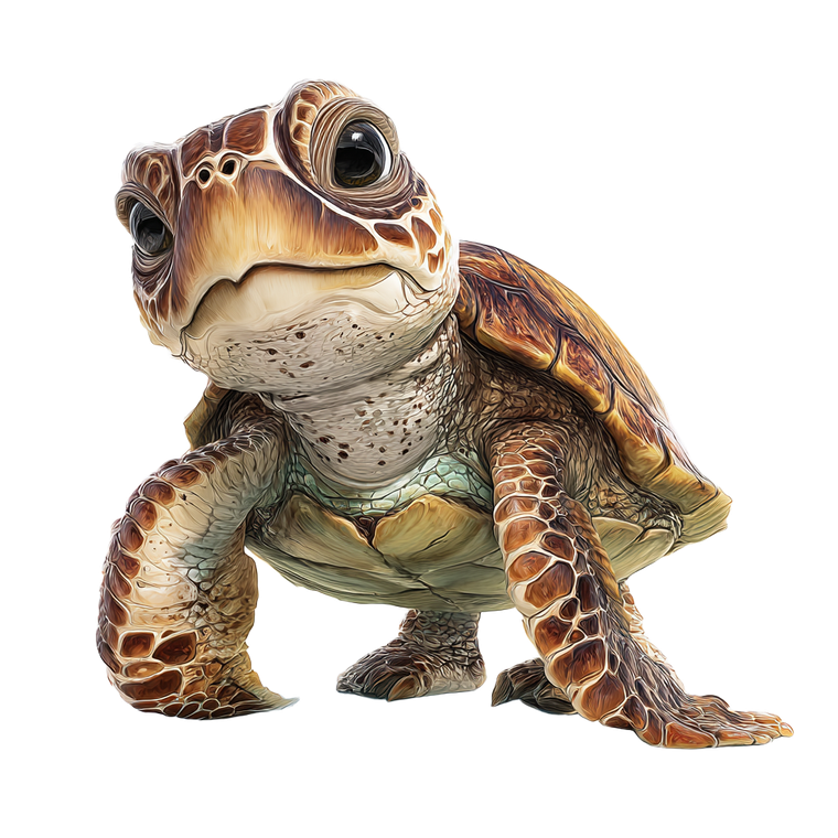 Hawaiian Turtle Caricature V2 Vinyl Car Decal Sticker – Waterproof & UV-Resistant 3.4133333333333336"