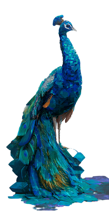 Diamond Peacock V3 Vinyl Car Decal Sticker – Waterproof & UV-Resistant 5.12"