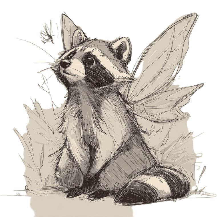 Raccoon Butterfly Vinyl Car Decal Sticker – Waterproof & UV-Resistant 3.4133333333333336"