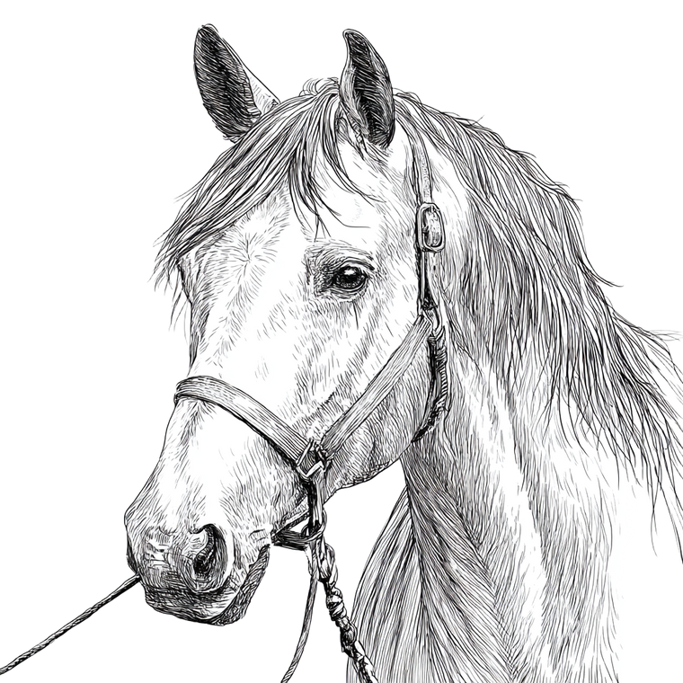 Horse Line Drawing V2 Vinyl Car Decal Sticker – Waterproof & UV-Resistant 6.826666666666667"