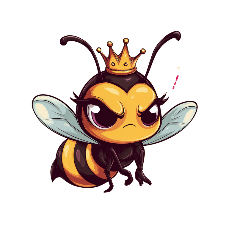 Angry Queen Bee V2 Vinyl Car Decal Sticker – Waterproof & UV-Resistant 3.4133333333333336"