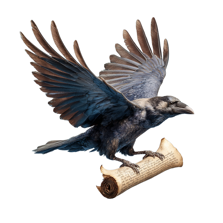 Raven With Scroll Vinyl Car Decal Sticker – Waterproof & UV-Resistant 3.4133333333333336"