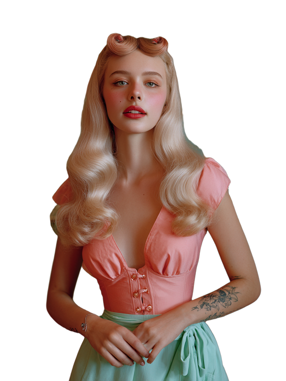 Tattooed Blonde Woman V5 Vinyl Car Decal Sticker – Waterproof & UV-Resistant 4.1066666666666665"