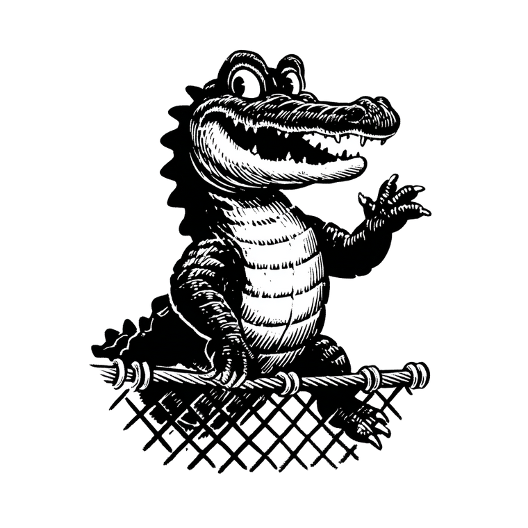 Stylized Crocodile Logo Vinyl Car Decal Sticker – Waterproof & UV-Resistant 3.4133333333333336"