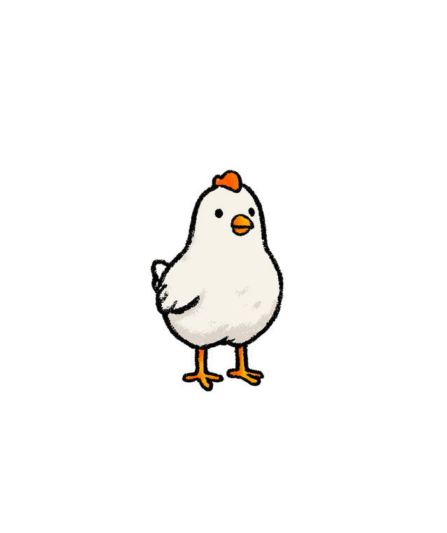 Cute White Chicken V3 Vinyl Car Decal Sticker – Waterproof & UV-Resistant 4.0"