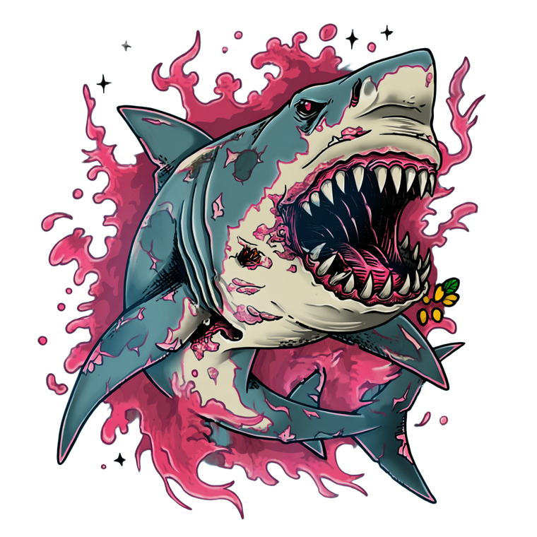 Vicious Shark Tattoo V5 Vinyl Car Decal Sticker – Waterproof & UV-Resistant 6.826666666666667"