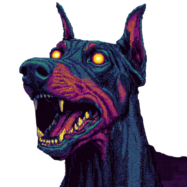 Glowing Doberman Head V2 Vinyl Car Decal Sticker – Waterproof & UV-Resistant 3.4133333333333336"