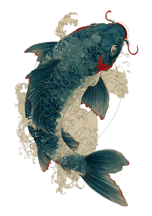 Koi Fish Tattoo V13 Vinyl Car Decal Sticker – Waterproof & UV-Resistant 8.6