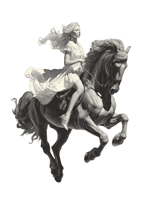 Angel On Horse Vinyl Car Decal Sticker – Waterproof & UV-Resistant 4.1066666666666665"
