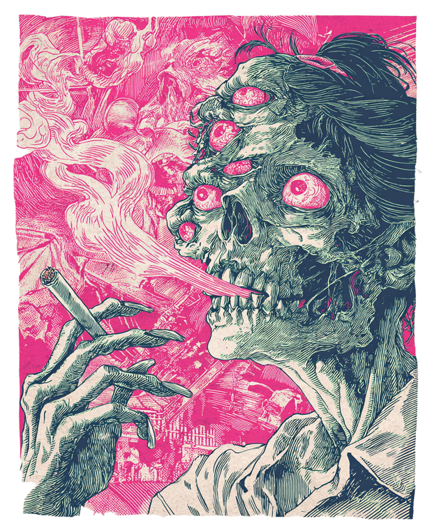 Vintage Horror Zombie Vinyl Car Decal Sticker – Waterproof & UV-Resistant 3.946666666666666