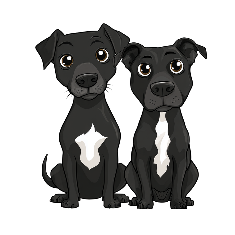 Playful Black Dogs Vinyl Car Decal Sticker – Waterproof & UV-Resistant 6.826666666666667"