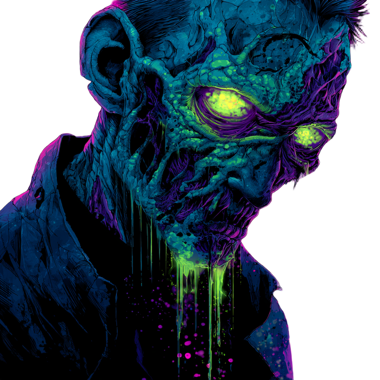 Neon Zombie V2 Vinyl Car Decal Sticker – Waterproof & UV-Resistant 6.826666666666667"