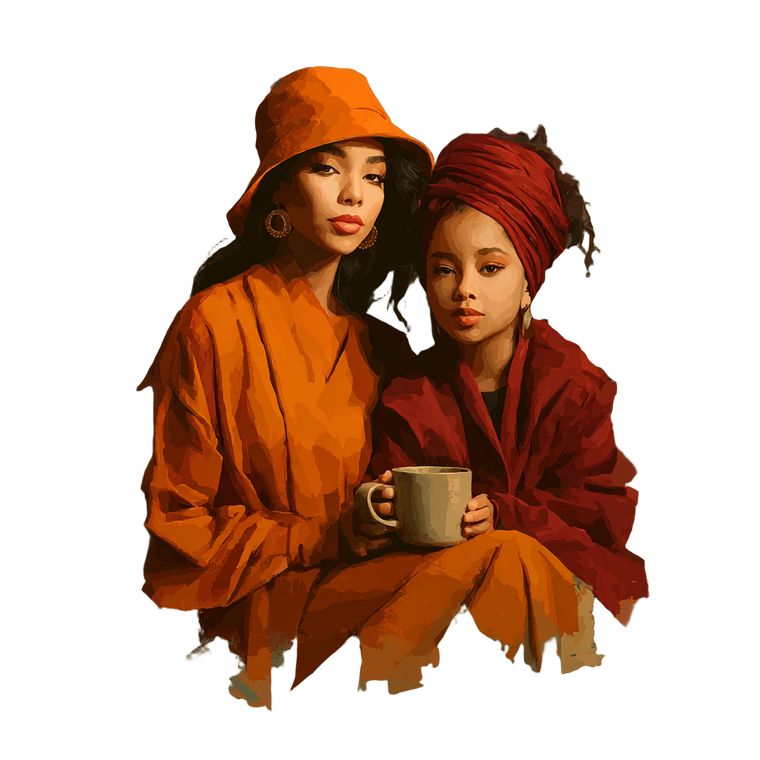Stylish Afrocentric Duo Vinyl Car Decal Sticker – Waterproof & UV-Resistant 3.4133333333333336"