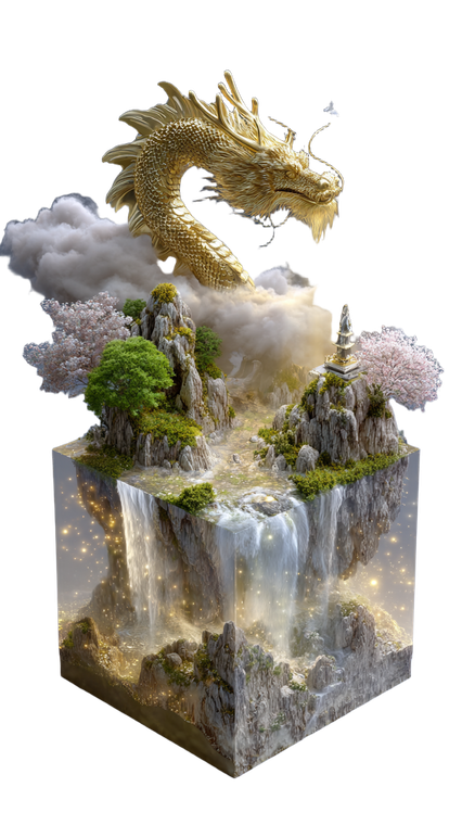 Golden Dragon Descent Vinyl Car Decal Sticker – Waterproof & UV-Resistant 9.706666666666667"