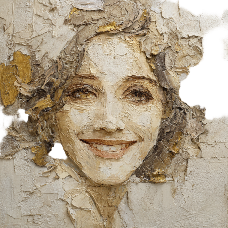 Textured Impasto Portrait V2 Vinyl Car Decal Sticker – Waterproof & UV-Resistant 3.4133333333333336"