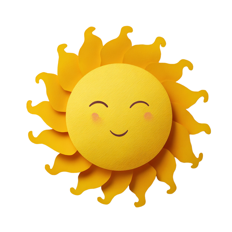 Yellow Sun Illustration Vinyl Car Decal Sticker – Waterproof & UV-Resistant 6.826666666666667"