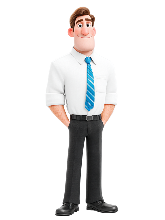 Stylized Office Worker V2 Vinyl Car Decal Sticker – Waterproof & UV-Resistant 8.213333333333333"