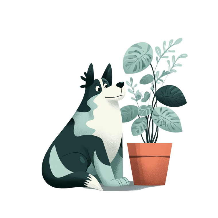Silly Dog Plant Vinyl Car Decal Sticker – Waterproof & UV-Resistant 3.4133333333333336"