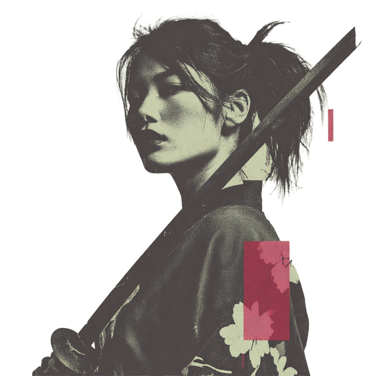 Samurai In Kimono V5 Vinyl Car Decal Sticker – Waterproof & UV-Resistant 6.826666666666667"