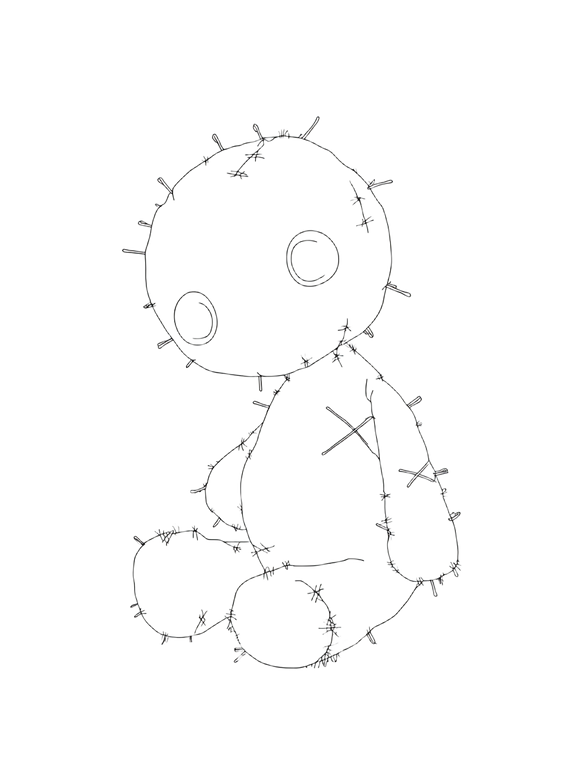 Cute Voodoo Doll Vinyl Car Decal Sticker – Waterproof & UV-Resistant 8.213333333333333"